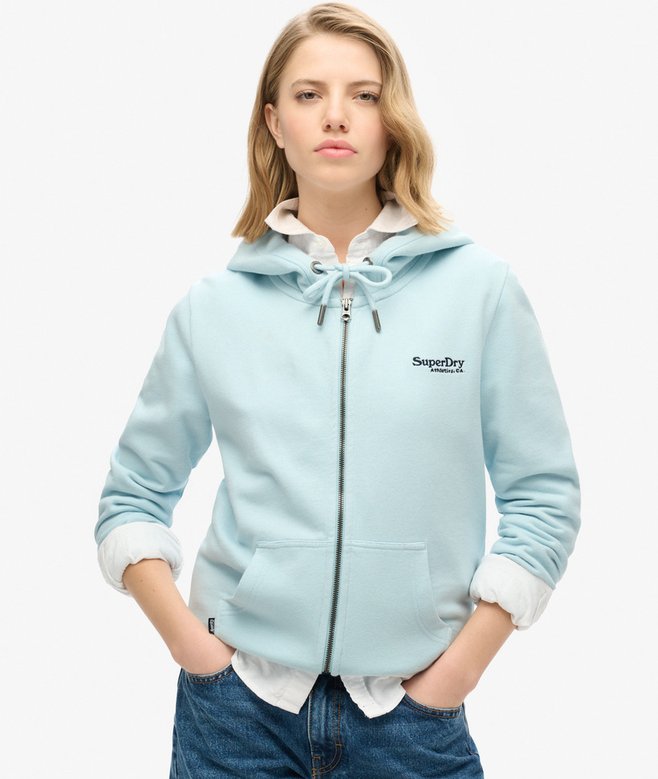 superdry Essential Logo Half Brushed Zip Hoodie