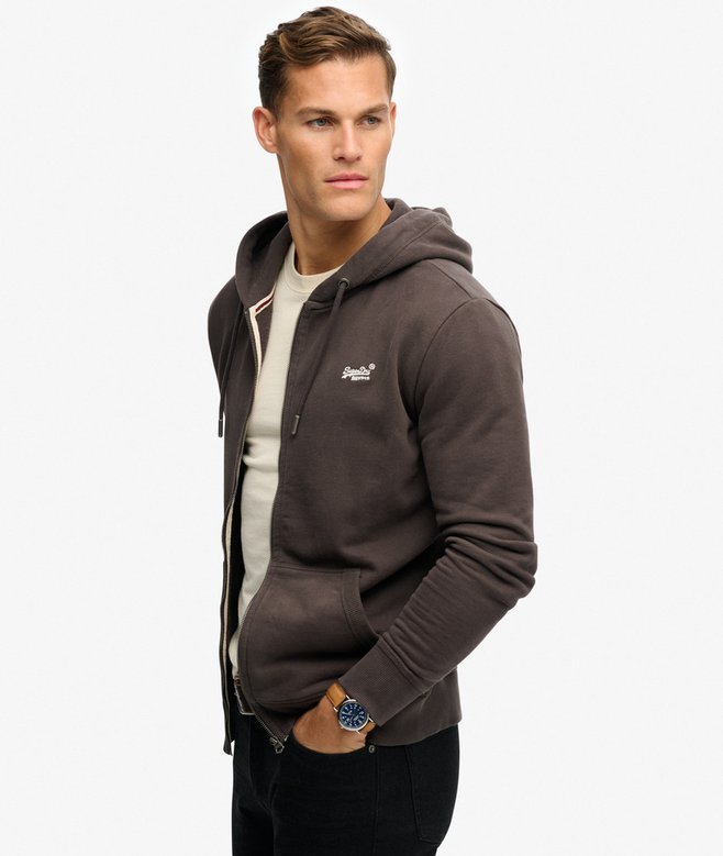 Superdry Essential Logo Half Brushed Zip Hoodie
