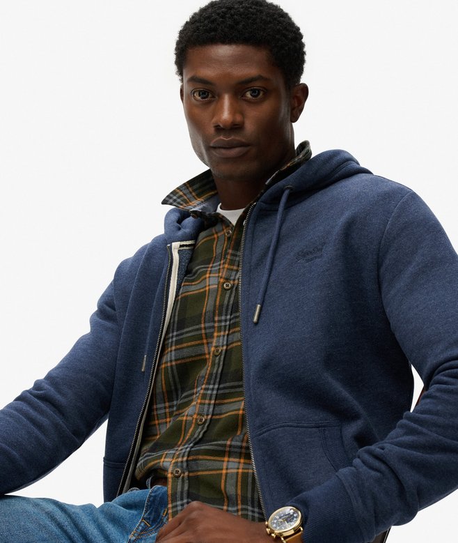 Superdry Essential Logo Half Brushed Zip Hoodie