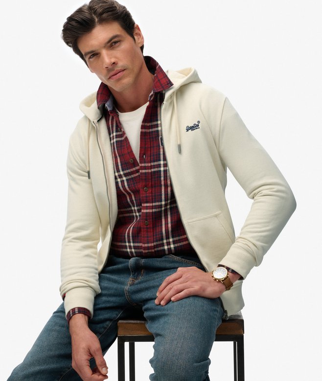 Superdry Essential Logo Half Brushed Zip Hoodie