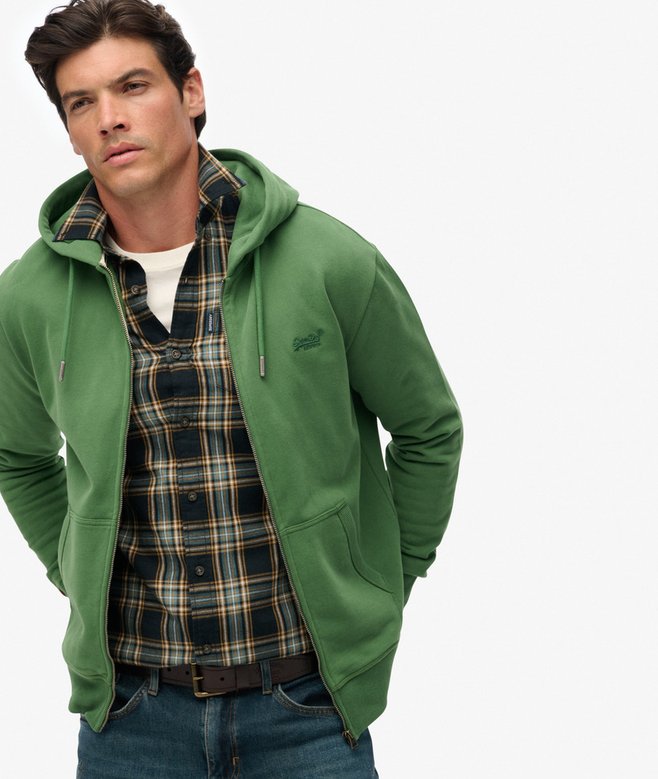 Superdry Essential Logo Half Brushed Zip Hoodie