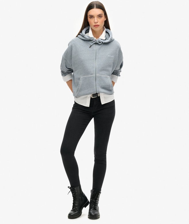 Superdry Essential Logo Overdyed Zip Hoodie