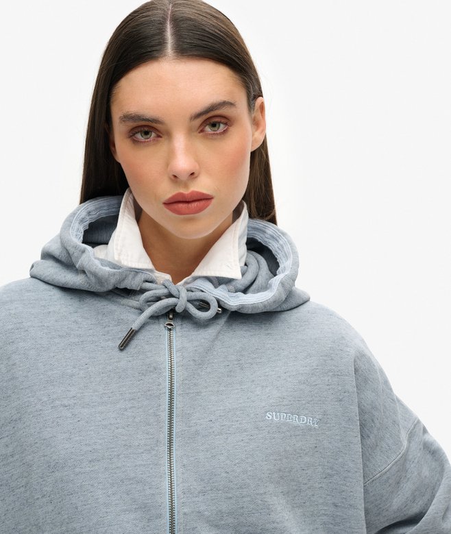 Superdry Essential Logo Overdyed Zip Hoodie