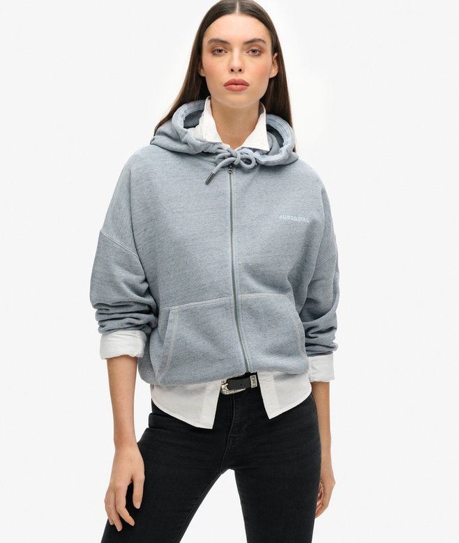superdry Essential Logo Overdyed Zip Hoodie