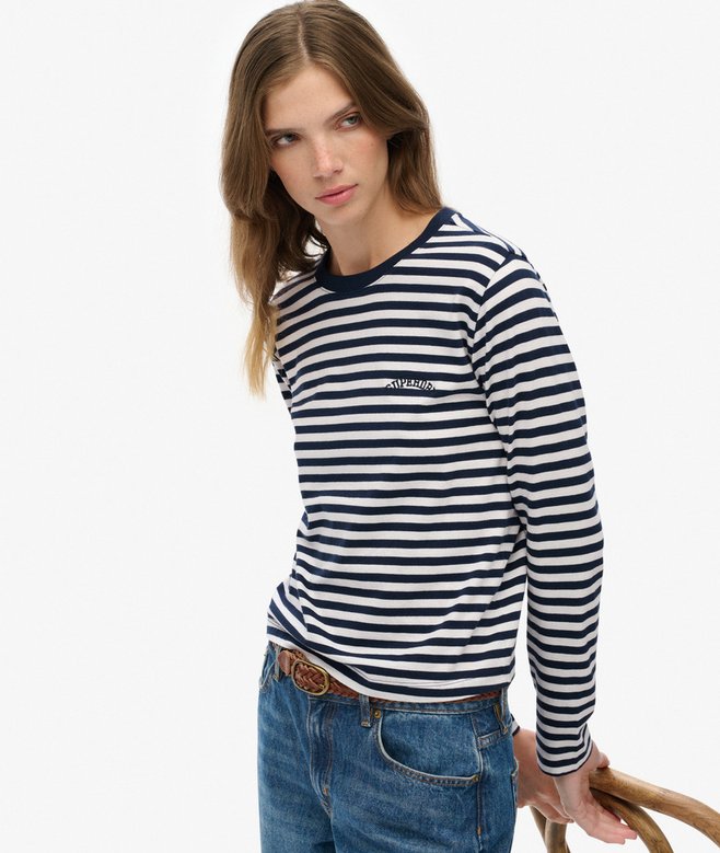 Superdry Essential Logo Stripe Long Sleeve Top