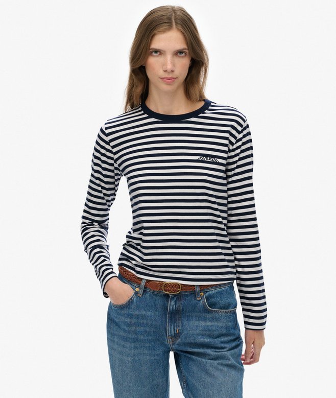 superdry Essential Logo Stripe Long Sleeve Top