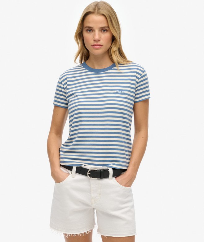 superdry Essential Logo Striped Fitted T-Shirt