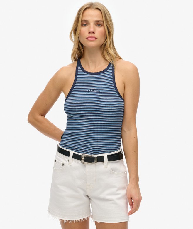 superdry Essential Logo Striped Racer Vest Top