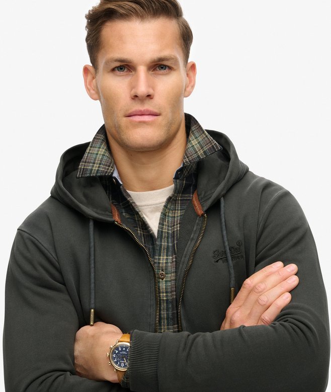 Superdry Essential Logo Washed Zip Hoodie