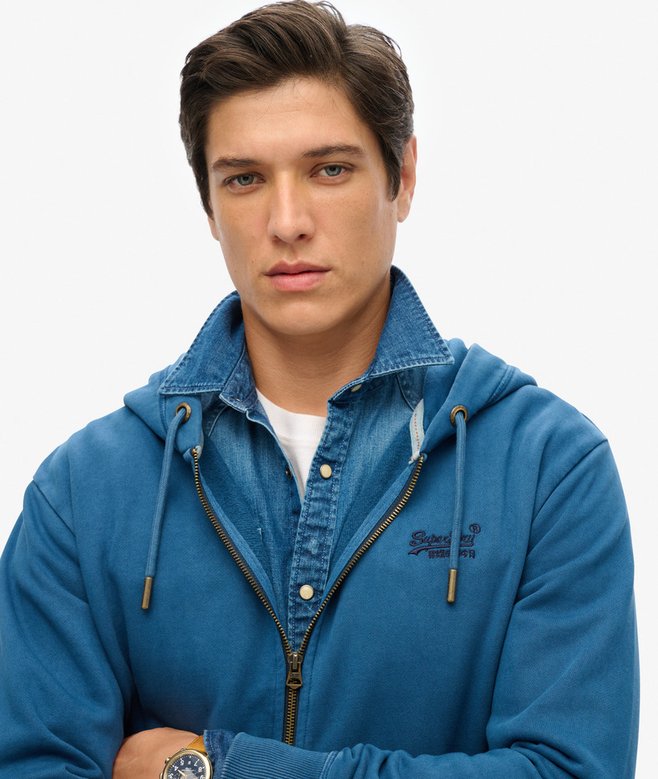 Superdry Essential Logo Washed Zip Hoodie