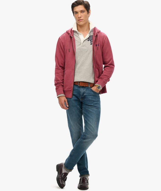 Superdry Essential Logo Washed Zip Hoodie