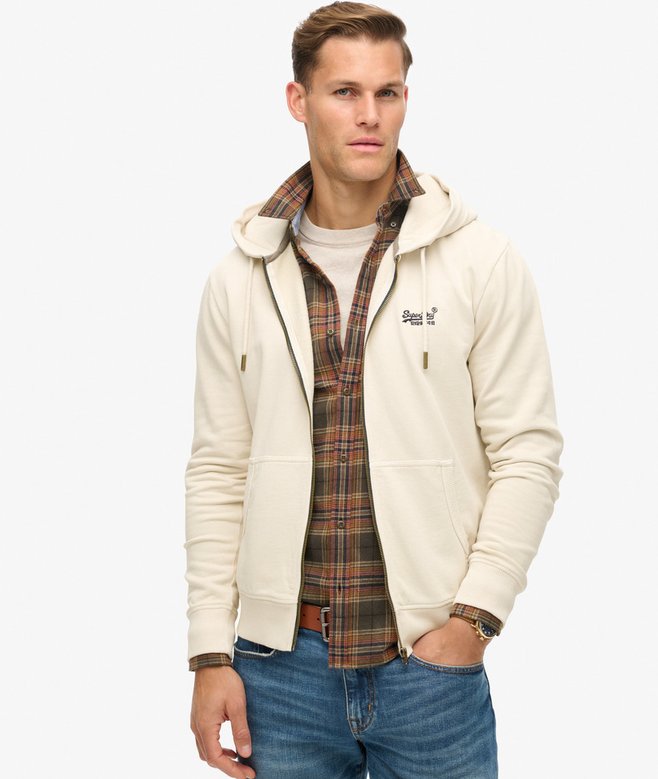 superdry Essential Logo Washed Zip Hoodie