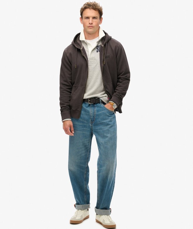 Superdry Essential Logo Washed Zip Hoodie