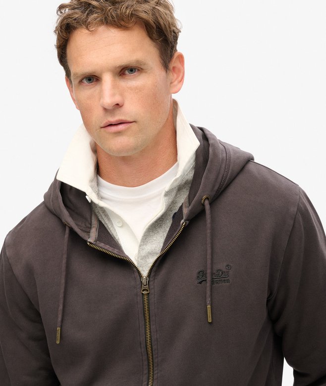 Superdry Essential Logo Washed Zip Hoodie