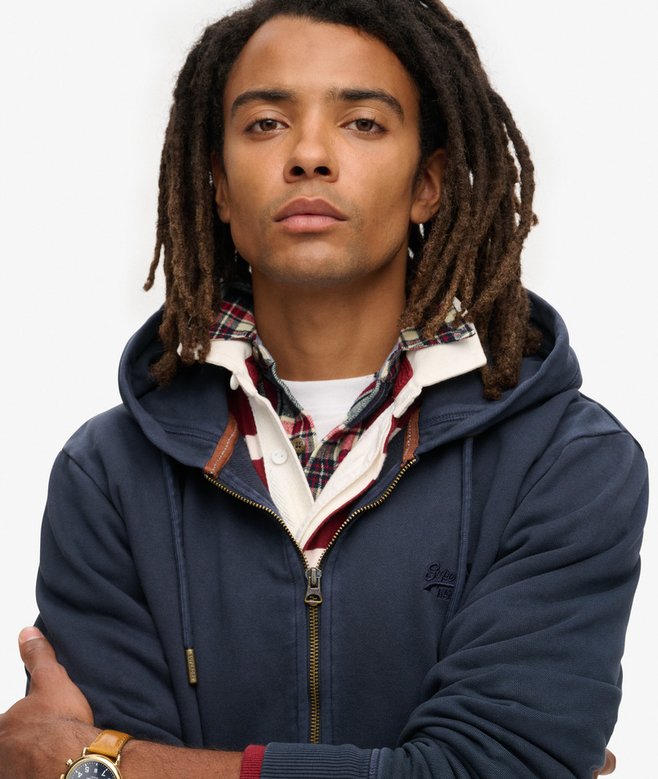 Superdry Essential Logo Washed Zip Hoodie