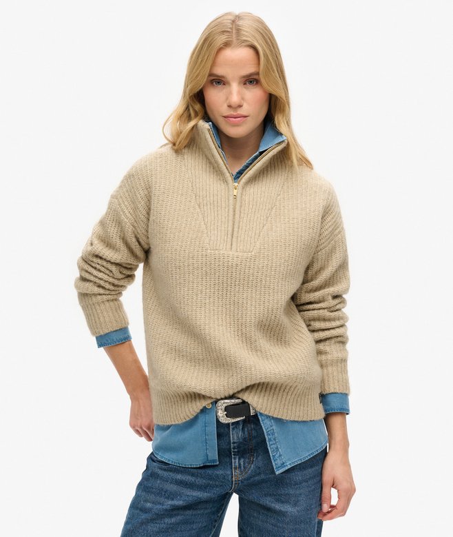 superdry Essential Zip Neck Jumper