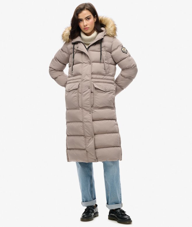 Superdry Everest Faux Fur Longline Coat