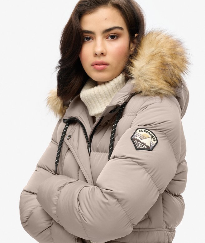 Superdry Everest Faux Fur Longline Coat