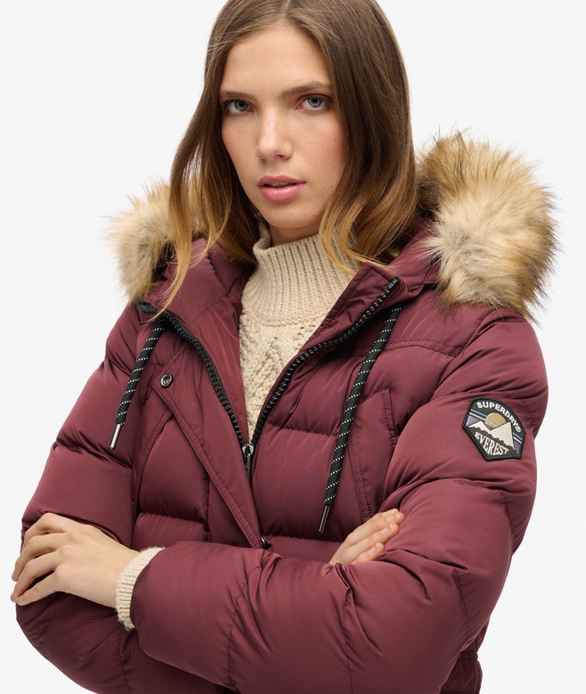Superdry Everest Faux Fur Longline Coat
