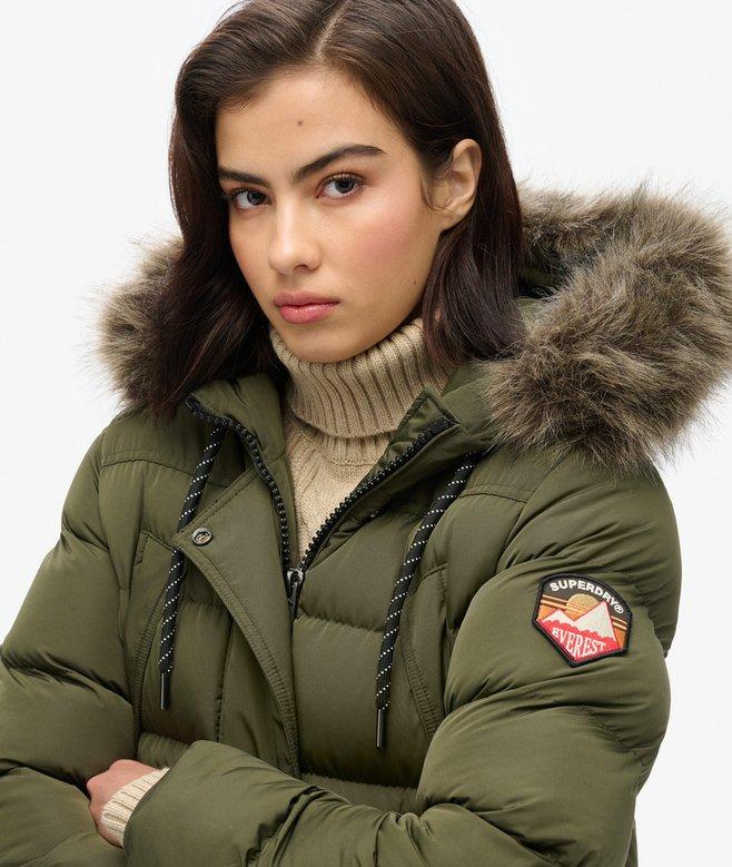 Superdry Everest Faux Fur Longline Coat