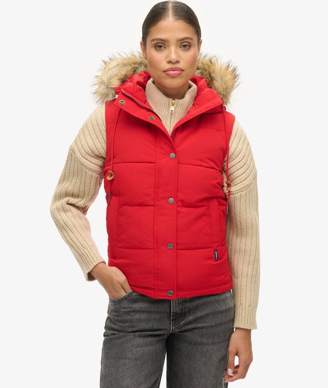 Superdry Everest Faux Fur Puffer Gilet