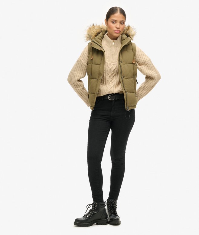 Superdry Everest Faux Fur Puffer Gilet