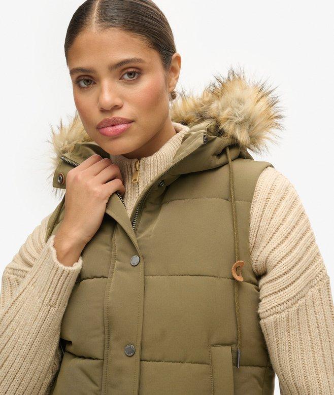 Superdry Everest Faux Fur Puffer Gilet