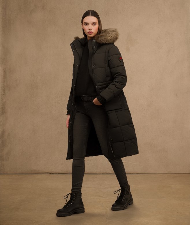 superdry Everest Longline Puffer Coat