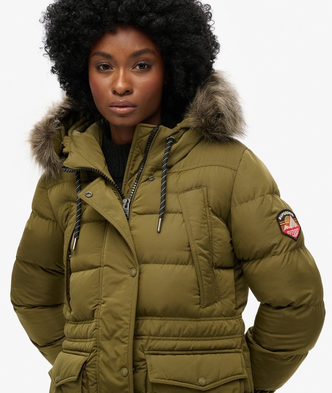 Superdry Everest Mid Faux Fur Puffer Coat