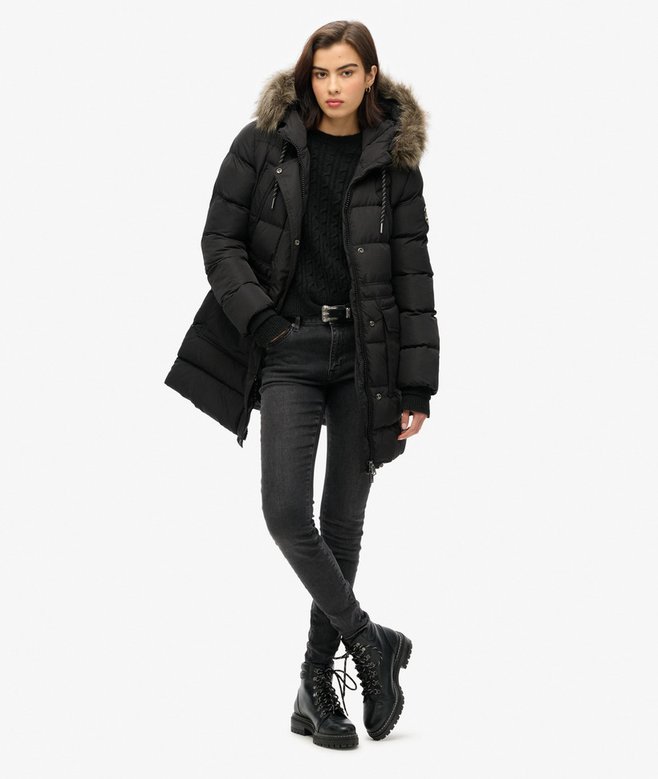Superdry Everest Mid Faux Fur Puffer Coat