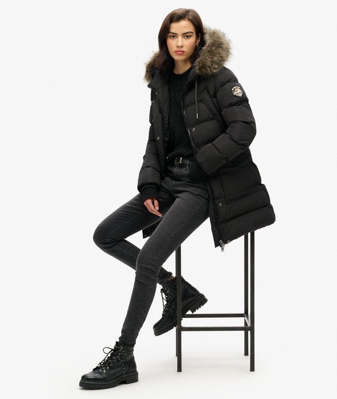 Superdry Everest Mid Faux Fur Puffer Coat