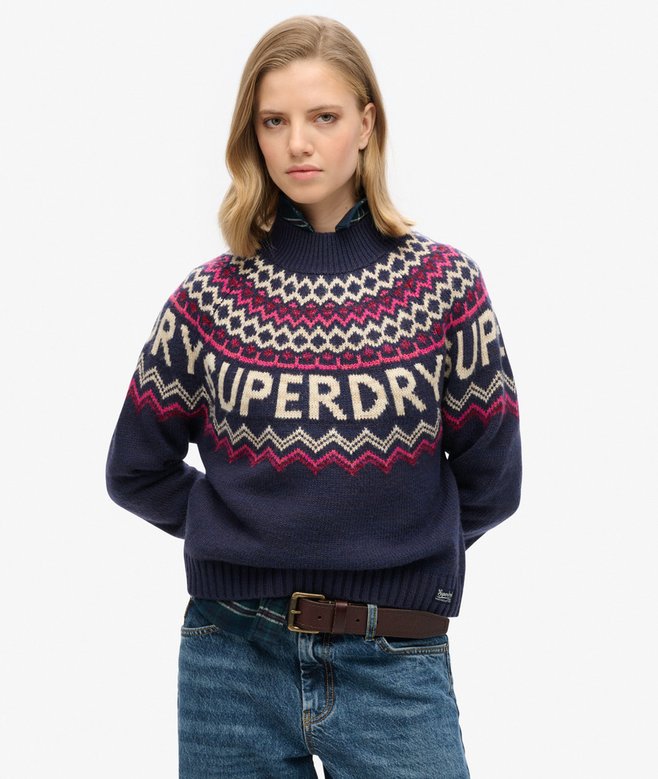 superdry Fairisle Branded Jumper