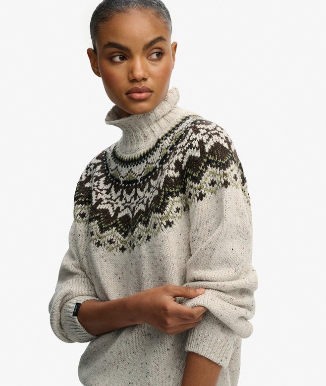 superdry Fairisle High Neck Jumper