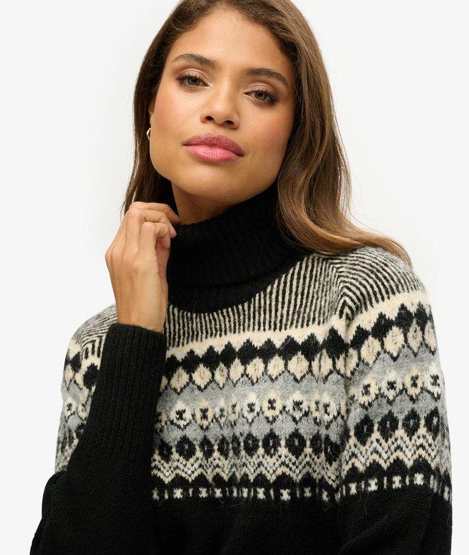 Superdry Fairisle Pattern Roll Neck Jumper