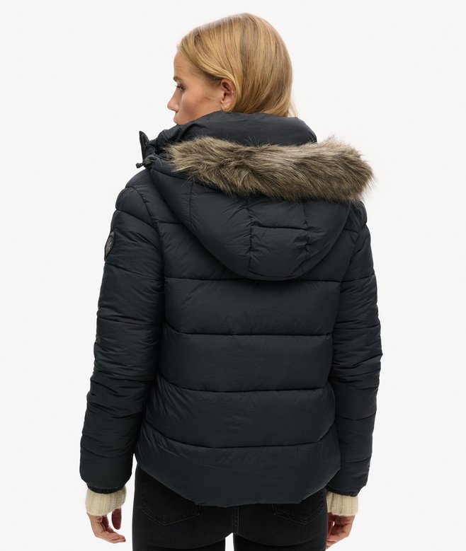 Superdry Faux Fur Short Hooded Puffer Jacket