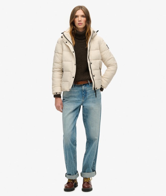 Superdry Faux Fur Short Hooded Puffer Jacket