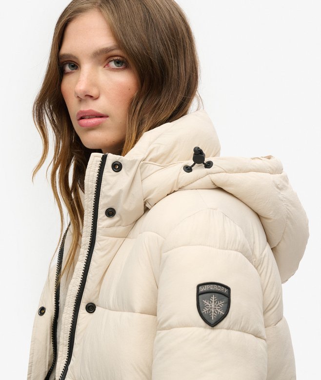 Superdry Faux Fur Short Hooded Puffer Jacket