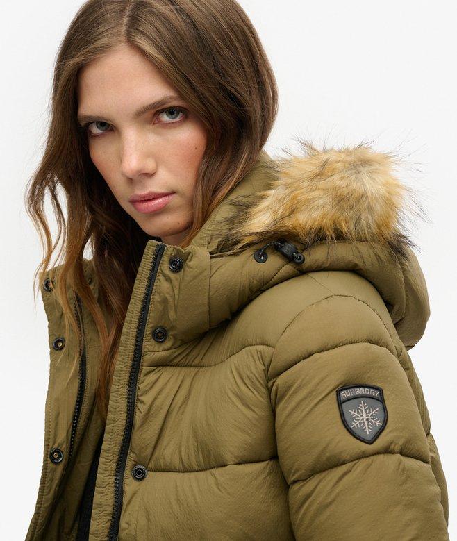 Superdry Faux Fur Short Hooded Puffer Jacket