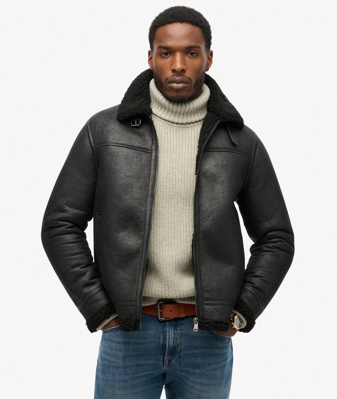 superdry Faux Shearling Aviator Jacket