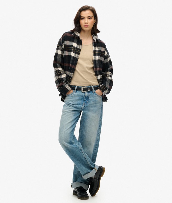 Superdry Fine Rib Scoop Neck Long Sleeve Top