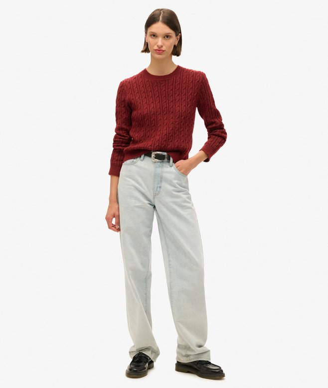 Superdry Fitted Cable Crew Neck Jumper