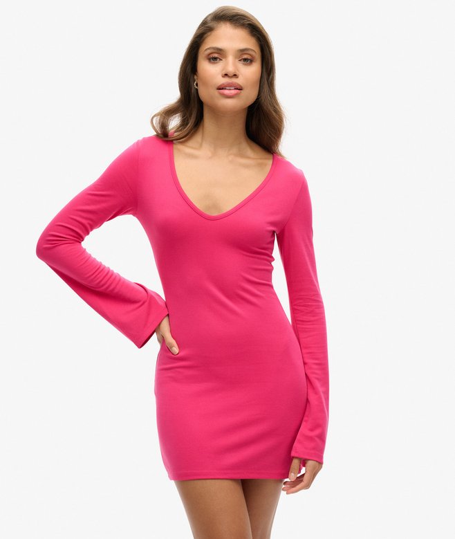 superdry Flare Sleeve Bodycon Mini Dress