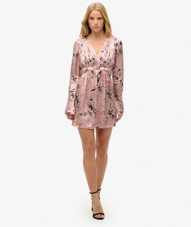 superdry Flare Sleeve Jacquard Mini Dress
