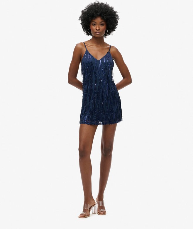 Superdry Fringe V Neck Cami Mini Dress