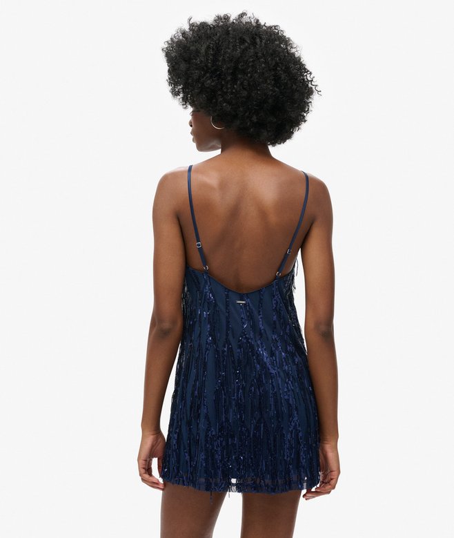 Superdry Fringe V Neck Cami Mini Dress