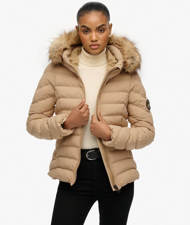 Superdry Fuji Faux Fur Hood Padded Jacket