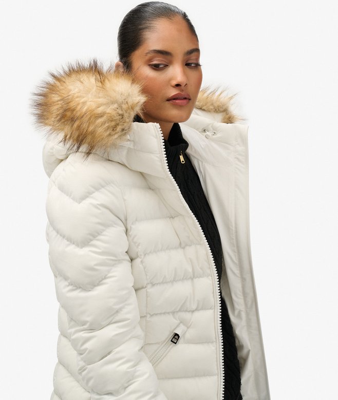 superdry Fuji Faux Fur Hood Padded Jacket