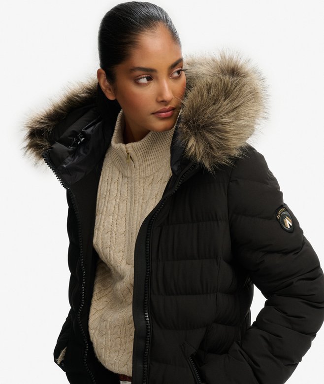 Superdry Fuji Faux Fur Hooded Longline