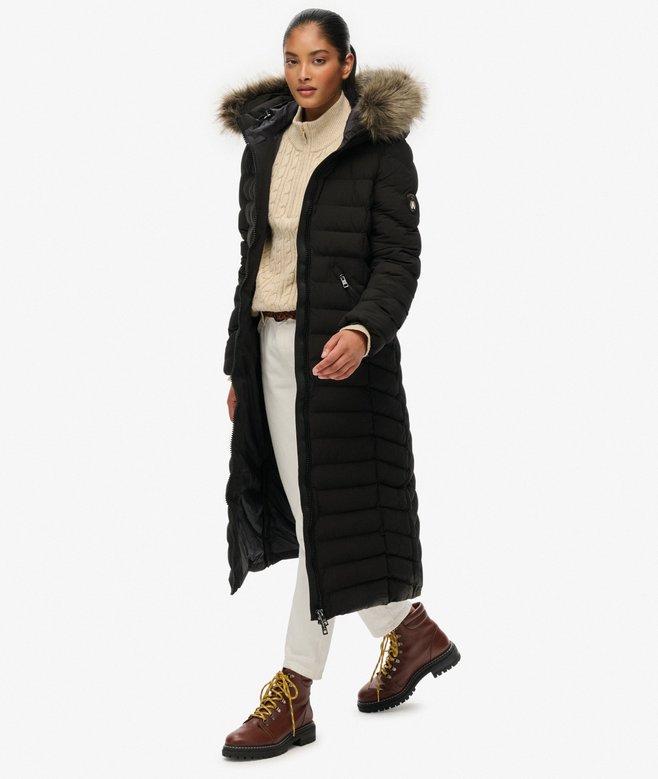 Superdry Fuji Faux Fur Hooded Longline
