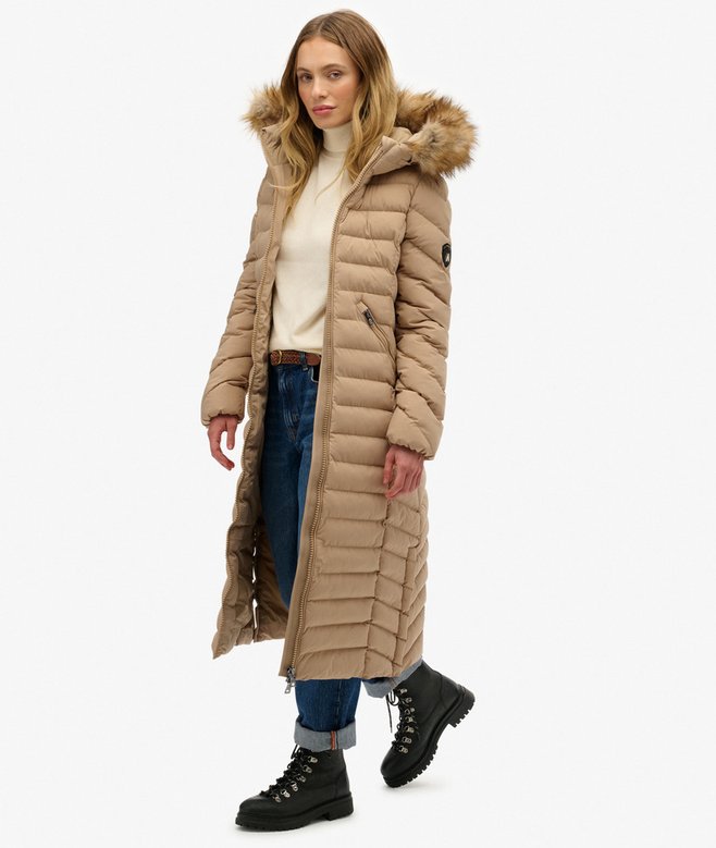 Superdry Fuji Faux Fur Hooded Longline